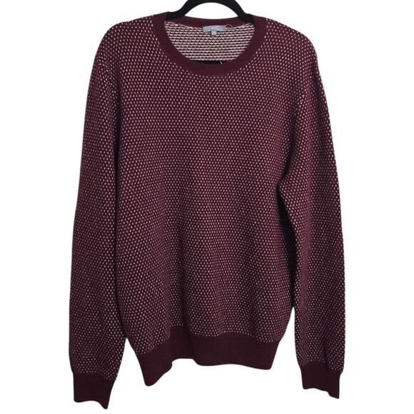 NWOT Kier+J 2 Mens Size L Wool & Cashmere Blend Sweater Maroon - Picture 1 of 5